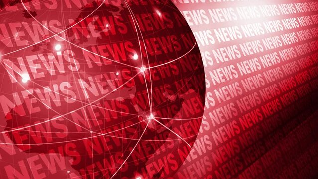 News title red news headline with global world globe background breaking news, current affairs, worldwide news update for global information network