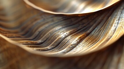 Extreme Macro Leaf: Close-up of a dry elm leaf's wavy texture in mesmerizing 3D, shot from above.