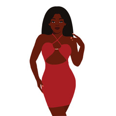 Beautiful black woman in elegant art style vector