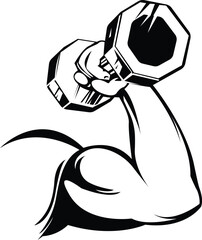 strong hand arm, bicep, Gym logo,fitness icon vector illustration. cartoon Male Power hand sign