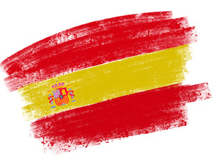 spain flag with paint strokes