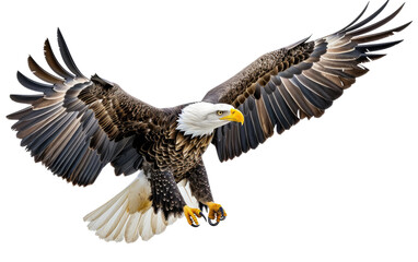 Capturing the Essence of the Bald Eagle Isolated on Transparent Background.