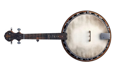 Exploring the Banjo Musical Instrument Isolated on Transparent Background.