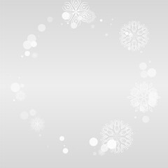 White Snowfall Vector Grey Background. Falling