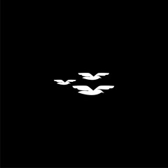 Birds in flight icon isolated on dark background