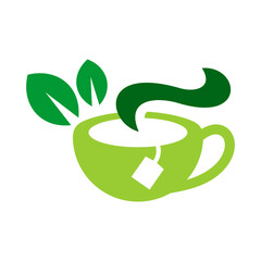 Tea Cup Vector Logo Design Template