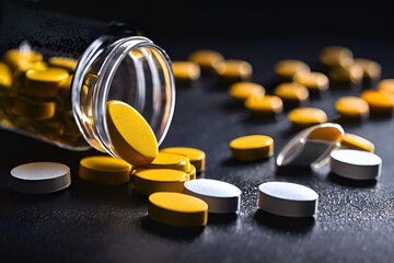 pouring pills from prescription pill bottle