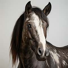 A horse on a white background