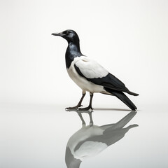 Magpie on a white background