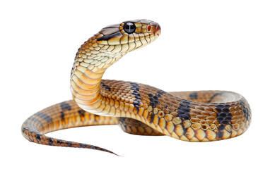 The Egyptian Cobra's Lethal Beauty Captured Isolated on Transparent Background.