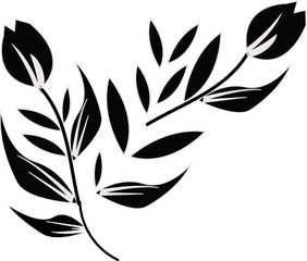 Black Flower Vector Stock Photo