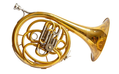 The Enchanting Sounds of the French Horn Isolated on Transparent Background.