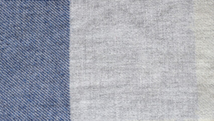 Fototapeta premium Blue cotton fabric background with empty space, soft fabric background with copy space