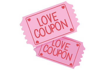 Love Coupon Hand Drawn Valentine Day Sticker