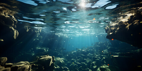 Naklejka na ściany i meble Underwater view of reef