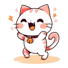 Smiling cat cartoon pet image. Chubby Cat Cartoon Animal