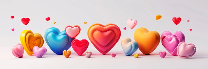 cute plasticine style background with valentine's day theme on a clean white background. Generative AI