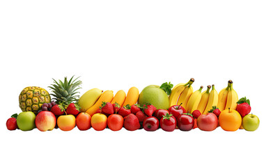 Fresh Diverse Assortment of Fruits on Transparent Background