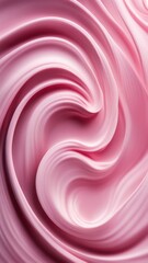pink ice cream swirled in a spiral