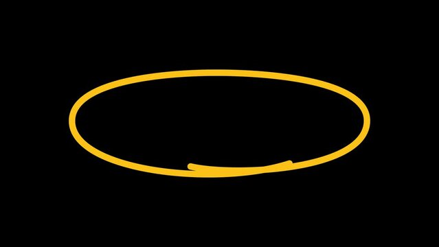 Yellow Circle oval Highlighter Animation with transparent background