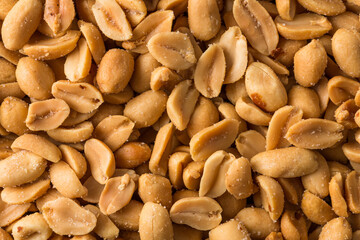 large amount of peeled salted peanuts