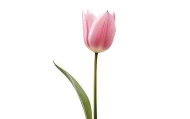 Delicate Pink Tulip On Transparent Background