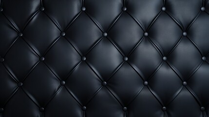 Black leather background texture with diamond-shaped buttons and stitching details