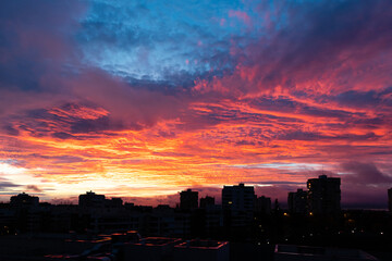 sunrise from the Madrid neighborhood of Hortaleza