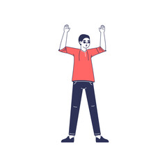 pose of person wearing orange clothes model