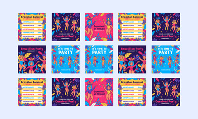 carnival party brazilian vector flat design