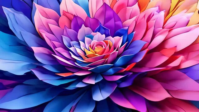 Colorful abstract flower. AI