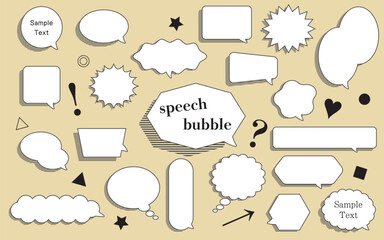 横縞の影のフキダシセット