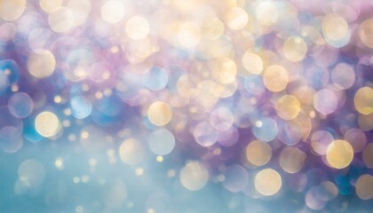 abstract background with bokeh light Abstract blur bokeh banner background. Rainbow colors, pastel purple, blue, gold yellow, white silver, pale pink bokeh background