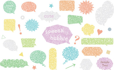 手描き風のごちゃごちゃフキダシセット