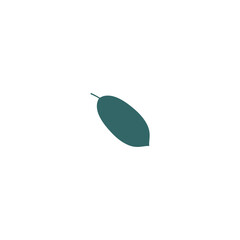 vector leaf element in green simple leaf
