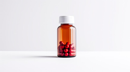 Bottle of medication on a clean white background