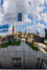 Rotterdam reflected in the mirrors, Holland, Netherlands