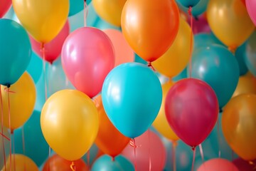 Colorful Balloons Create Lively Backdrop, Perfect For Any Special Occasion