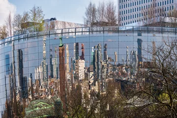 Outdoor kussens Rotterdam reflected in the mirrors, Holland, Netherlands © Pixelshop