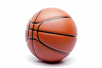 Fototapeta premium Detailed Basketball Isolated On White Background Equipment For Sports With File