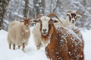 Goats In The Snow