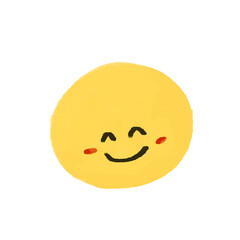 手描きの顔文字イラスト　にっこり
