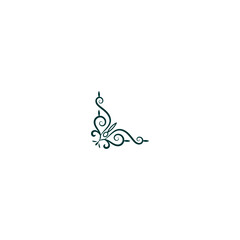corner green ornament element vector border