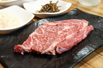 South Korean beef raw sirloin