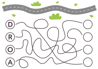 Maze game for kids. Help car to get home. Printable labyrinth activity for children