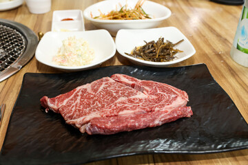 South Korean beef raw sirloin