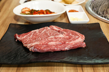 South Korean beef raw sirloin