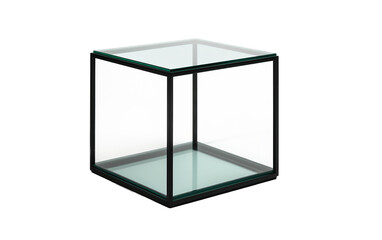 Glass Side Table On Transparent Background