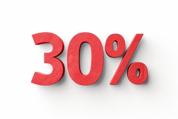 Red Text 30 Percent On White Background