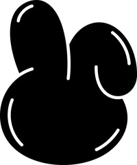 rabbit Fluffy shape element vector